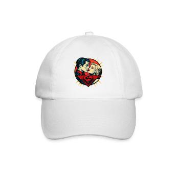 Valentine's Day | Valentine's Day | Retro | Super Love - Baseball Cap - white/white - Front