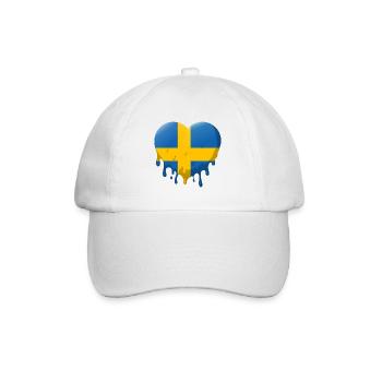 Schweden Flagge Skandinavien Schwedische Fahne - Baseballkappe - Weiß/Weiß - Vorne