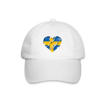 Drapeau de la Suède Scandinavie Drapeau suédois - Casquette classique - blanc/blanc - Devant