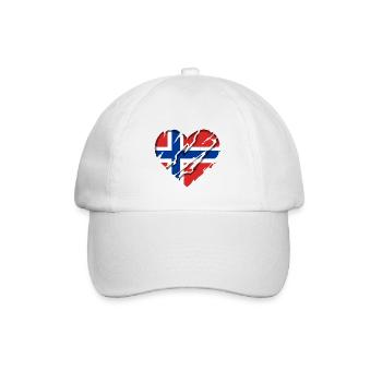 Drapeau de la Norvège Scandinavie Drapeau norvégien - Casquette classique - blanc/blanc - Devant
