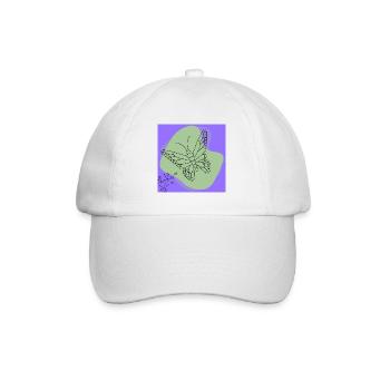 Minimalist butterfly. - Baseball Cap - white/white - Front
