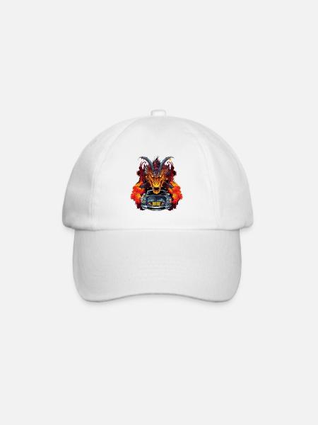 Drachen Auto - Baseballkappe - Weiß/Weiß