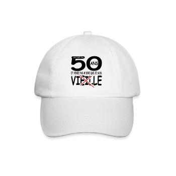 50 ans / anniversaire 50 ans / cadeau 50 ans - Casquette classique - blanc/blanc - Devant