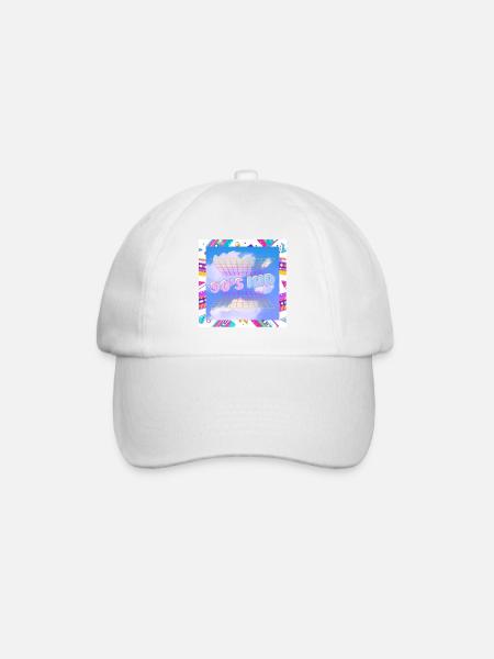 Retro 90s kid - Baseball Cap - white/white