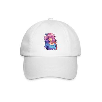 Anime Girl - Baseball Cap - white/white - Front