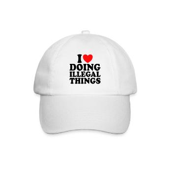 J'adore J'aime Faire Des Choses Illégales - Casquette classique - blanc/blanc - Devant