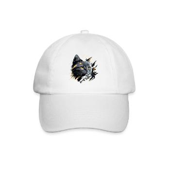 gray kitten, cat - Baseball Cap - white/white - Front