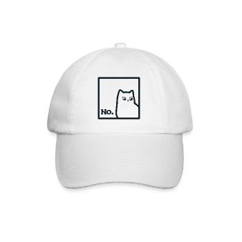 Cat "No." - Baseball Cap - white/white - Front