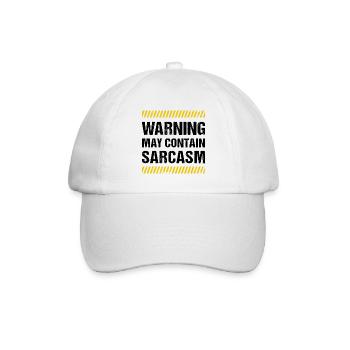 Warning May Contain Sarcasm Sarkasmus Humor Fun - Baseballkappe - Weiß/Weiß - Vorne