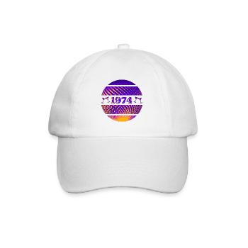 1974 - 50th birthday - Baseball Cap - white/white - Front