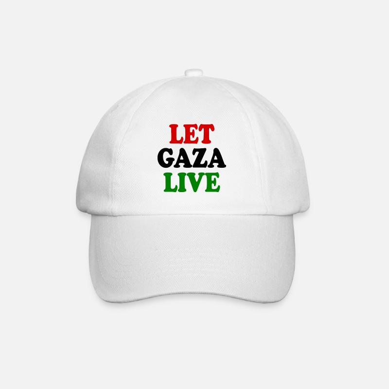 Let gaza live - Baseballkappe - Weiß/Weiß