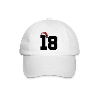 18 Zahl Weihnachten - Baseballkappe - Weiß/Weiß - Vorne
