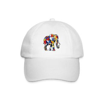 Elefant - Baseballkappe - Weiß/Weiß - Vorne