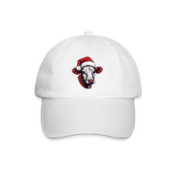 Cow Christmas Beef Farm Christmas - Baseball Cap - white/white - Front