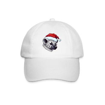 Hyäne Weihnachten Tier Lustig Xmas - Baseballkappe - Weiß/Weiß - Vorne