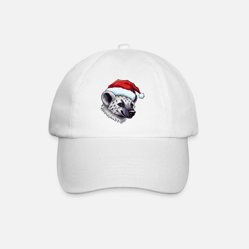 Hyäne Weihnachten Tier Lustig Xmas - Baseballkappe - Weiß/Weiß