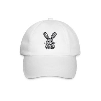 Hase - Baseballkappe - Weiß/Weiß - Vorne