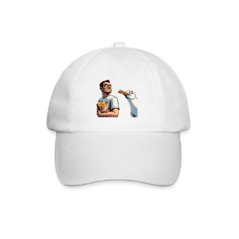 Duel d’homme avec des jetons contre une mouette - Casquette classique - blanc/blanc - Devant