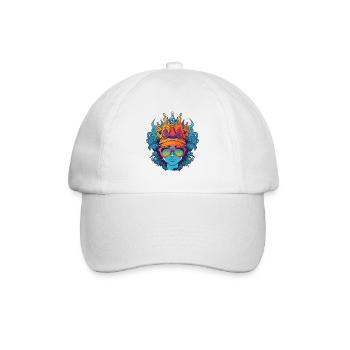 Frau Queen wilde Haare - Baseballkappe - Weiß/Weiß - Vorne