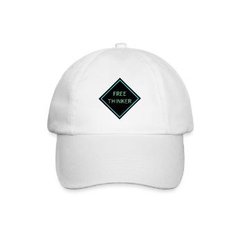 Free Thinker Warning Sign - Baseball Cap - white/white - Front