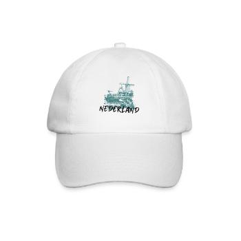 Illustration moulins à vent aux Pays-Bas bleu - Casquette classique - blanc/blanc - Devant