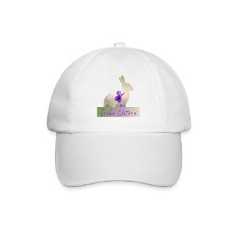 Frohe Ostern Hase - Baseballkappe - Weiß/Weiß - Vorne