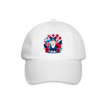 Niedliches Hündchen hält Wache - Baseballkappe - Weiß/Weiß - Vorne