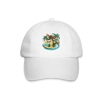 Drôle cool de surf d’alligator. Alligator surfe i - Casquette classique - blanc/blanc - Devant