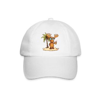 Moose Summer Beach Vacation - Baseball Cap - white/white - Front