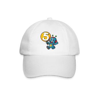 Enfin 5 ans cinq cinquième anniversaire Robot - Casquette classique - blanc/blanc - Devant
