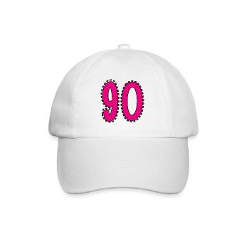 90. 90 JAHRE. 90. JAHRESTAG. 90-JÄHRIGES JUBILÄUM. - Baseballkappe - Weiß/Weiß - Vorne