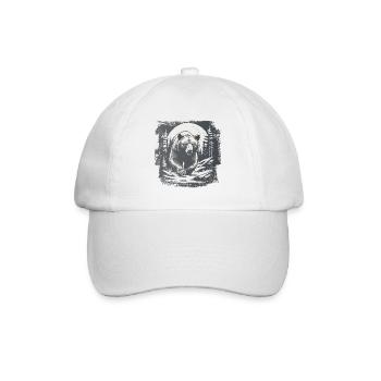 Bear Scandinavia Brown Bear Moon Forest Nature Sweden - Baseball Cap - white/white - Front