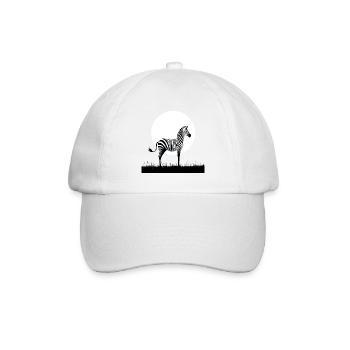 Zebra Minimalismus - Baseballkappe - Weiß/Weiß - Vorne