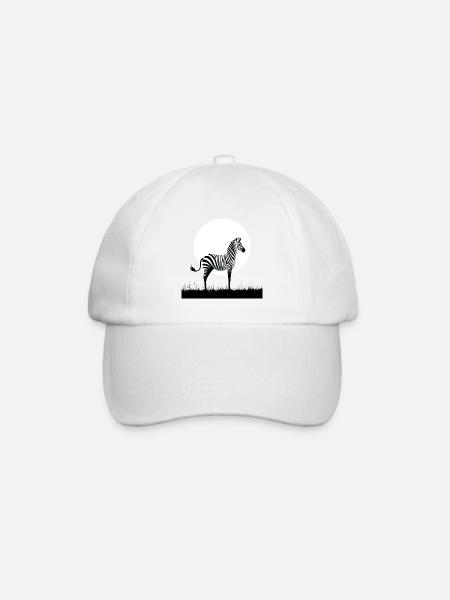 Zebra Minimalismus - Baseballkappe - Weiß/Weiß