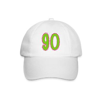 90. 90 JAHRE. 90. JAHRESTAG. 90-JÄHRIGES JUBILÄUM. - Baseballkappe - Weiß/Weiß - Vorne