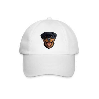 Rottweiler Hund - Baseballkappe - Weiß/Weiß - Vorne