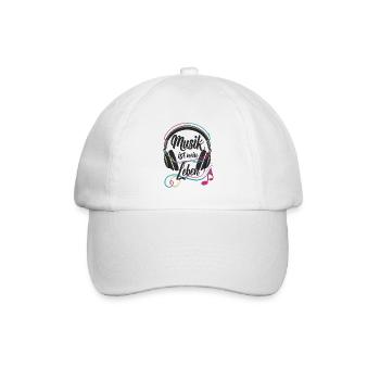 Musik ist mein Leben - Baseballkappe - Weiß/Weiß - Vorne
