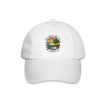 Sun, beach and sea - my elixir of life - Baseball Cap - white/white - Front