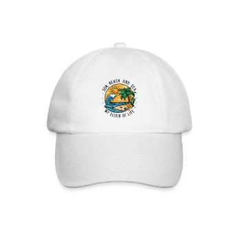 Sun, beach and sea - my elixir of life - Baseball Cap - white/white - Front