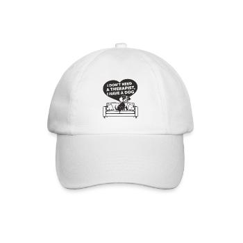 Je n’ai pas besoin d’un thérapeute, j’ai un chien - Casquette classique - blanc/blanc - Devant