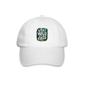 Bleib wild, bleib frei - Baseballkappe - Weiß/Weiß - Vorne
