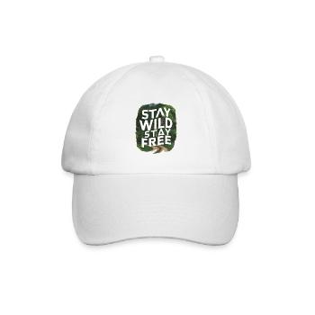 Bleib wild, bleib frei - Baseballkappe - Weiß/Weiß - Vorne
