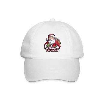 Santa Claus – Merry Christmas Illustration - Baseball Cap - white/white - Front