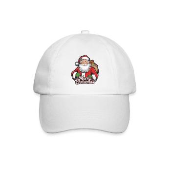 Santa Claus – Merry Christmas Illustration - Baseball Cap - white/white - Front