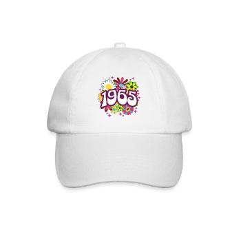 Rétro Groovy Année 1965 Femme 60 Ans Anniversaire - Casquette classique - blanc/blanc - Devant