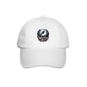 Hexe bei Vollmond – Witching Hour - Baseballkappe - Weiß/Weiß - Vorne