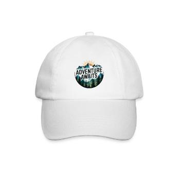 Adventure Awaits – Bergpanorama - Baseballkappe - Weiß/Weiß - Vorne