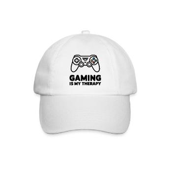 Gaming is my Therapy – Minimalist Controller - Baseball Cap - white/white - Front
