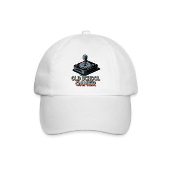 Old School Gamer – Retro Joystick - Baseball Cap - white/white - Front