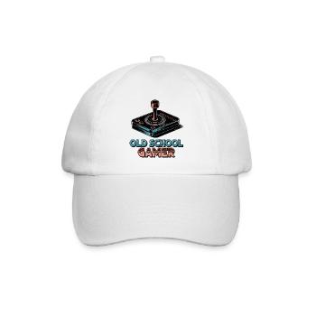 Old School Gamer – Retro Joystick - Baseball Cap - white/white - Front